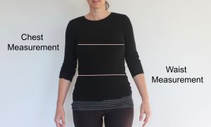 Chest & waist measurement lines. goRide